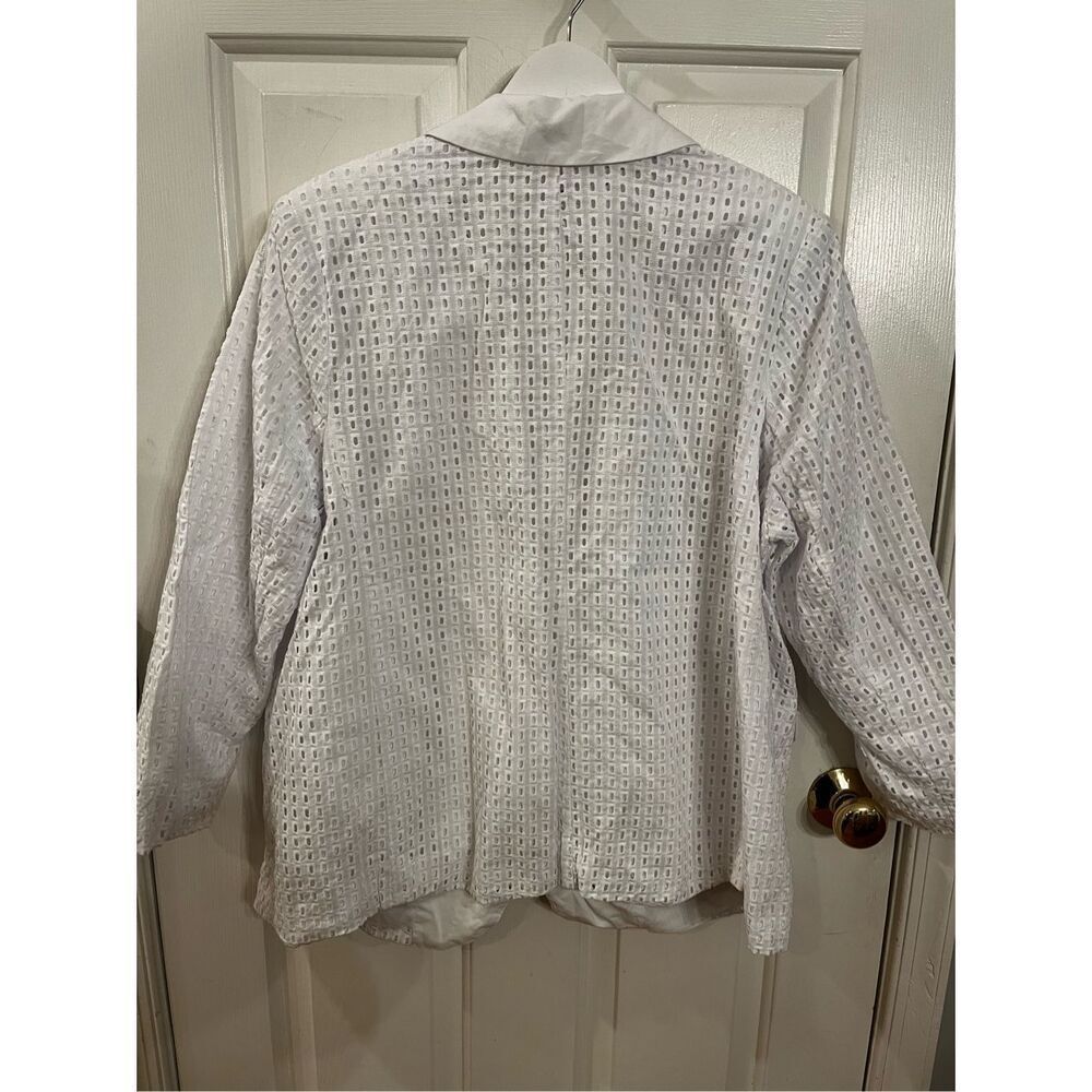 Susan Graver White Eyelet Blazer sz 1X NWT - Picture 7 of 8